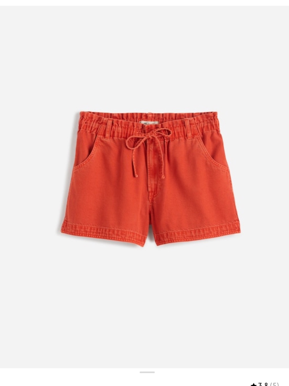 Madewell Women's Drawstring Jean Shorts in Burnt Orange